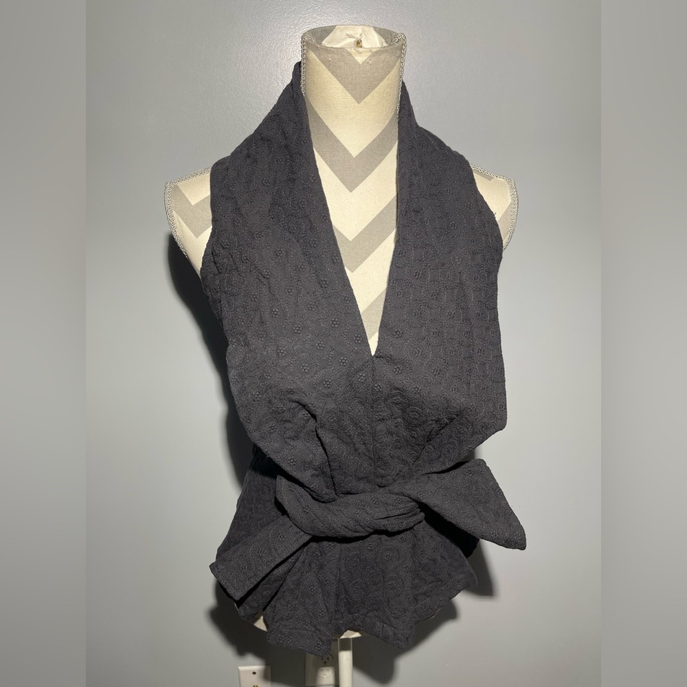 LOOXX Black Sleeveless Wrap Blouse